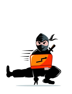 Hacker Icon. Ninja With The Laptop, Ninja Logo, Ninja Business, Ninja Laptop, Ninja Computer