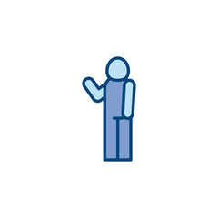 Isolated avatar said hello line and fill style icon vector design