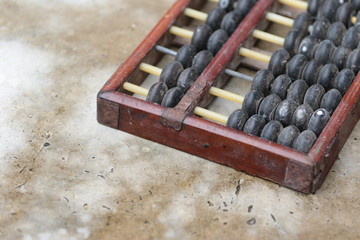old abacus on white background