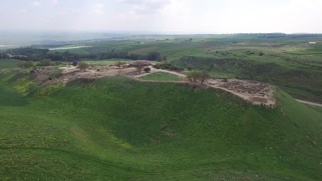 Flying around Tel Hazor National Park. Israel. DJI-0001-07