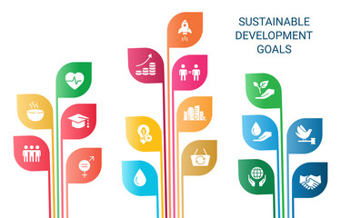 Icons Set .Sustainable Development Goals. 