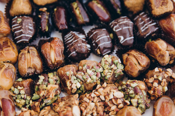 Oriental sweets turkish baklava close-up