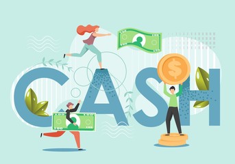 Cash money, vector flat style design illustration