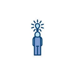 Isolated avatar and light bulb line and fill style icon vector design