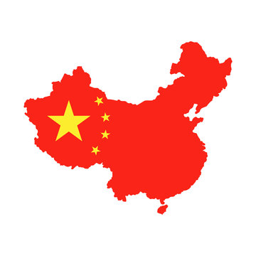 China Map With Flag Icon