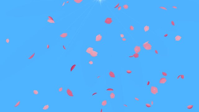 桜吹雪　バック光源　QTアルファ付き4K