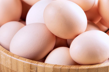 A background of farm fresh brown eggs