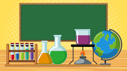 Laboratory room with many science equipments