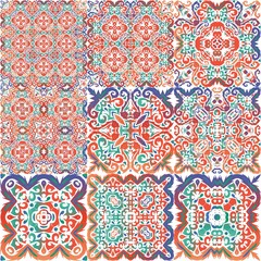 Decorative color in the traditional ceramic tiles.