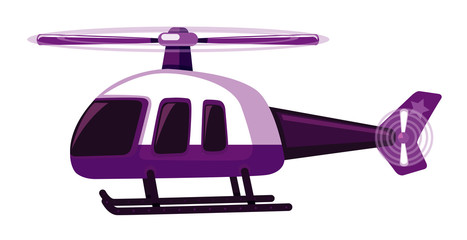 Isolated helicopter in purple color