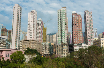 Fototapeta premium high rise residential building in Hong Kong city