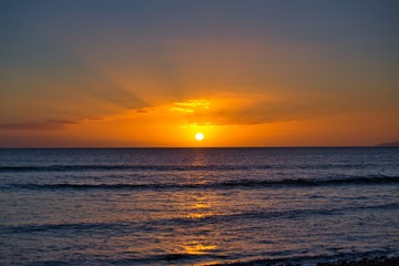 Sunset of Waikiki Beach Honolulu Hawaii