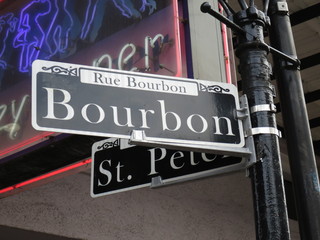 Bourbon Street at the French Quarter in New Orleans, Louisiana