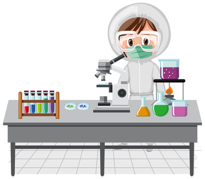 Scene with scientist working in the lab