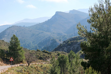 Beautiful scenery view of the road in the mountains, Spain