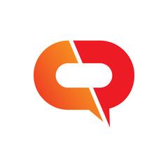 infinity color chat line group logo design