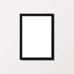 realistic photo frame isolated vector on white wall, Foto frame mockup