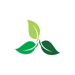green nature leaf group color logo design