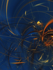 blue abstract fractal background 3d rendering illustration