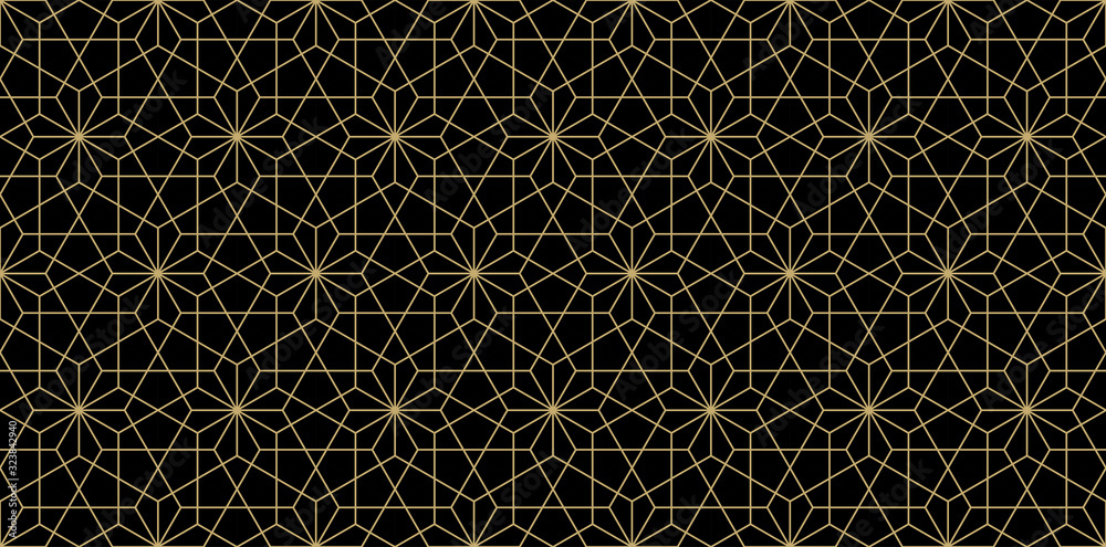 Poster background pattern seamless geometric abstract gold luxury color vector. black background design.
