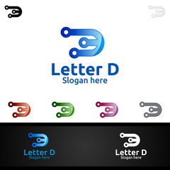 Letter D for Digital Marketing Financial Advisor or Invest Vector Logo Design Icon