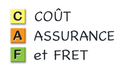 CAF initials in colored 3d cubes with meaning in french language