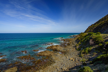 Fototapeta na wymiar The view of sea on Great Ocean Road, Victoria, Australia