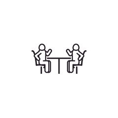 Isolated avatars seated line style icon vector design