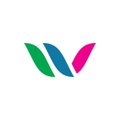 creative group color letter w v logo design