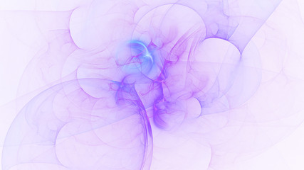 Abstract blue and violet glowing shapes. Fantasy light background. Digital fractal art. 3d rendering.