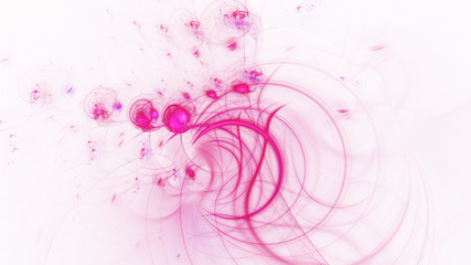 Abstract crimson glowing shapes. Fantasy light background. Digital fractal art. 3d rendering.