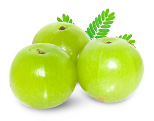 Indian gooseberry isolated on white clipping path