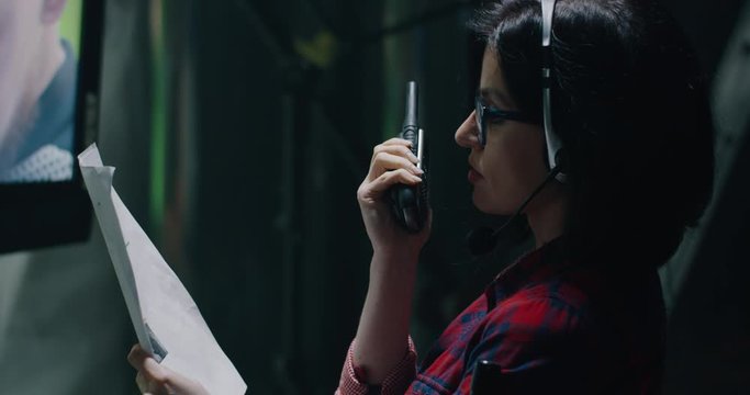 Female director giving instructions