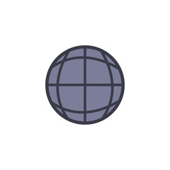 Isolated global sphere fill style icon vector design