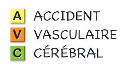AVC initials in colored 3d cubes with meaning in french language
