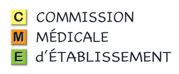 CME initials in colored 3d cubes with meaning in french language