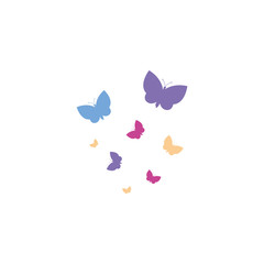 cute butterfly insect fill style icon vector design