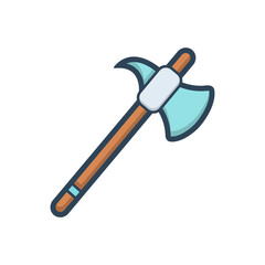 Color illustration icon for axe tomahawk 