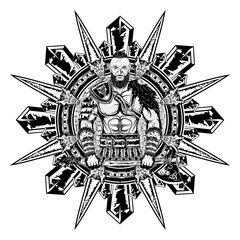 Viking_Star_Axe_Wolf