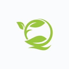 Abstract green leaf logo icon vector design. Landscape design, garden, Plant, nature and ecology vector logo. Ecology Happy life Logotype concept icon. Vector illustration, Graphic Design Editable Des