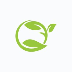 Abstract green leaf logo icon vector design. Landscape design, garden, Plant, nature and ecology vector logo. Ecology Happy life Logotype concept icon. Vector illustration, Graphic Design Editable Des