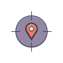 Color illustration icon for gps direction 