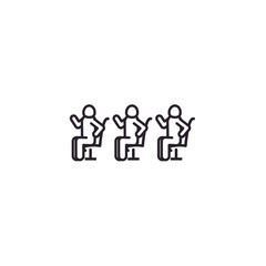 Isolated avatars seated line style icon vector design
