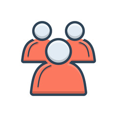 Color illustration icon for people community 