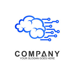 brain pulse logo design, science and medical symbol, brain system and network icon