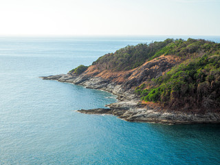 Beautiful green island with blue sea