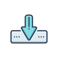 Obraz premium Color illustration icon for download application 