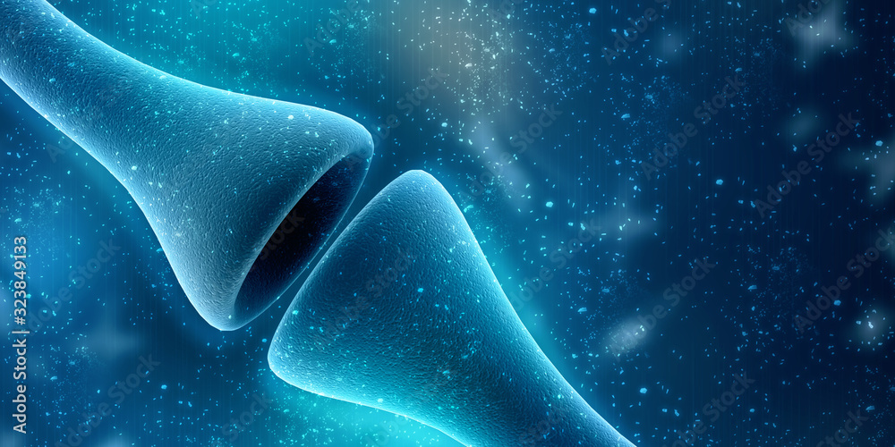 Canvas Prints synapse and neuron cells sending electrical chemical signals. 3d rendering