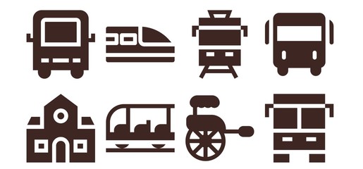 Modern Simple Set of bus Vector filled Icons