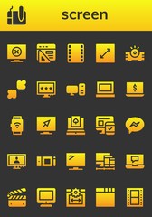 Modern Simple Set of screen Vector filled Icons